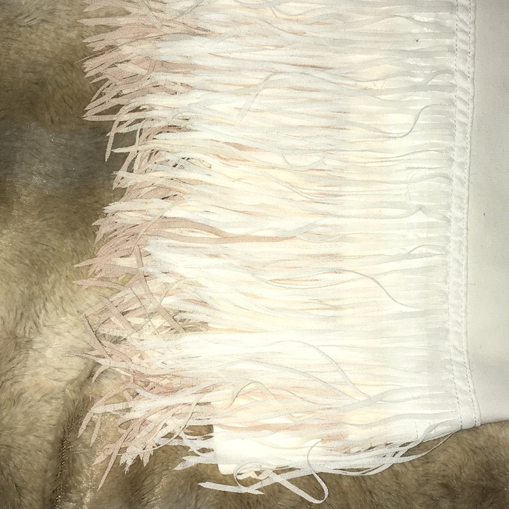 J.Crew ivory top with ombre fringe hem XXXS/XXS - Picture 3 of 4
